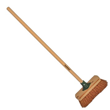 GAMMA bezem mini bruin met steel hout 75 cm