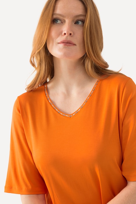 T-Shirt, A-Linie, V-Ausschnitt, Halbarm, Pima Cotton