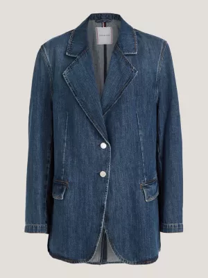 Blazer jeans folgado e oversized