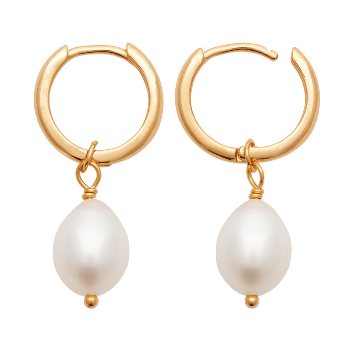 Boucles d'oreilles créoles Brillaxis perle de culture
