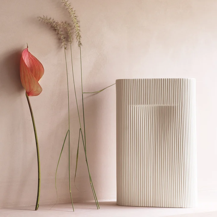 Muuto - Ridge Bodenvase, H 48,5 cm, beige