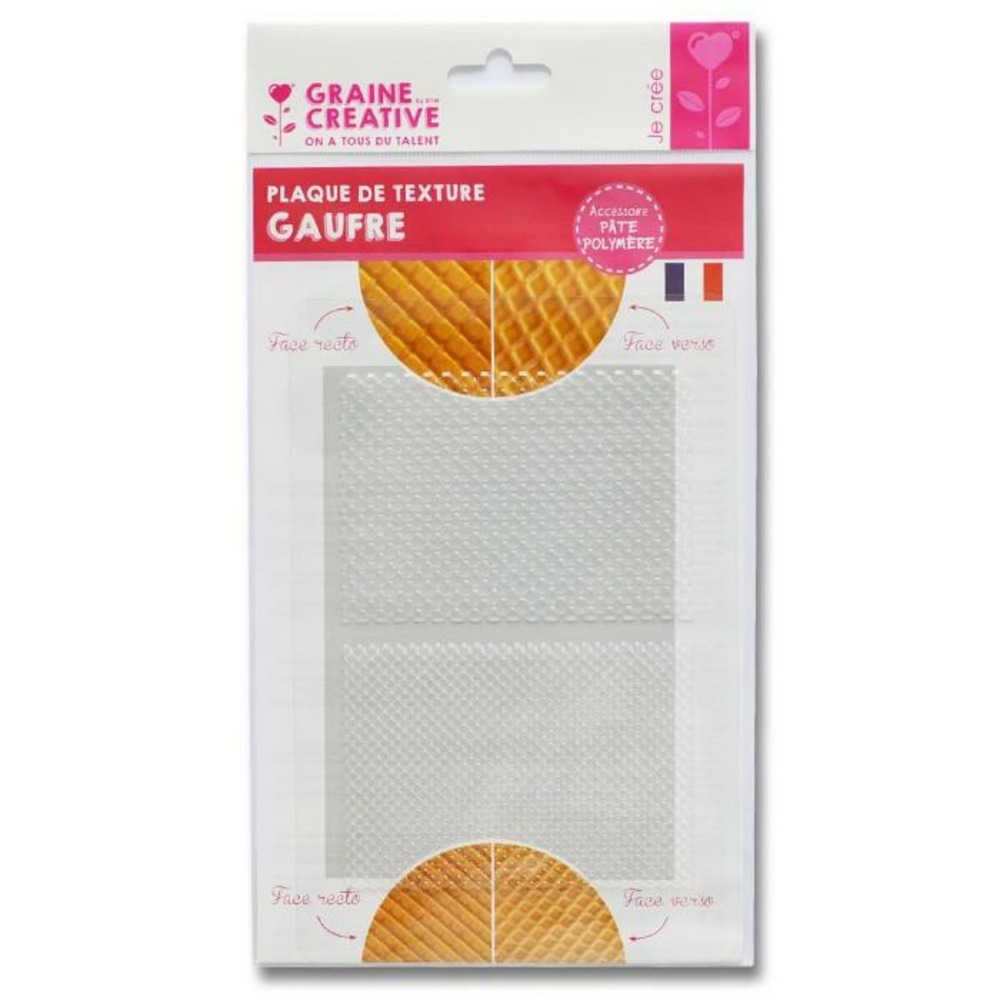 Plaque de texture pour pâte polymère - gaufre