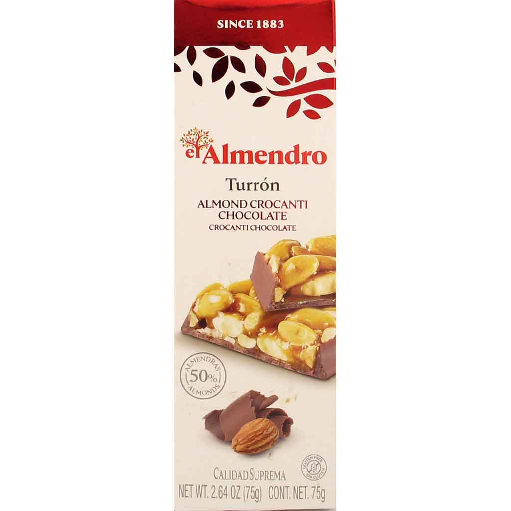 El Almendro Turrón Almond Crocanti Chocolate 75g MHD:20.2.26