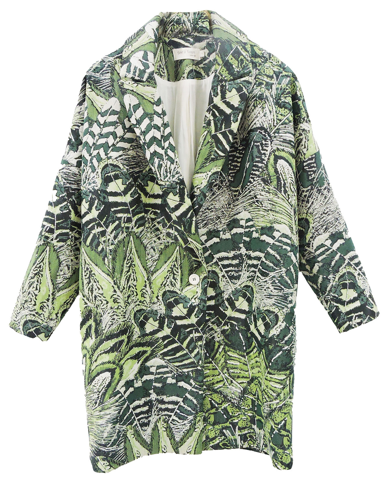 See u Soon Manteau Victoria à motifs vert