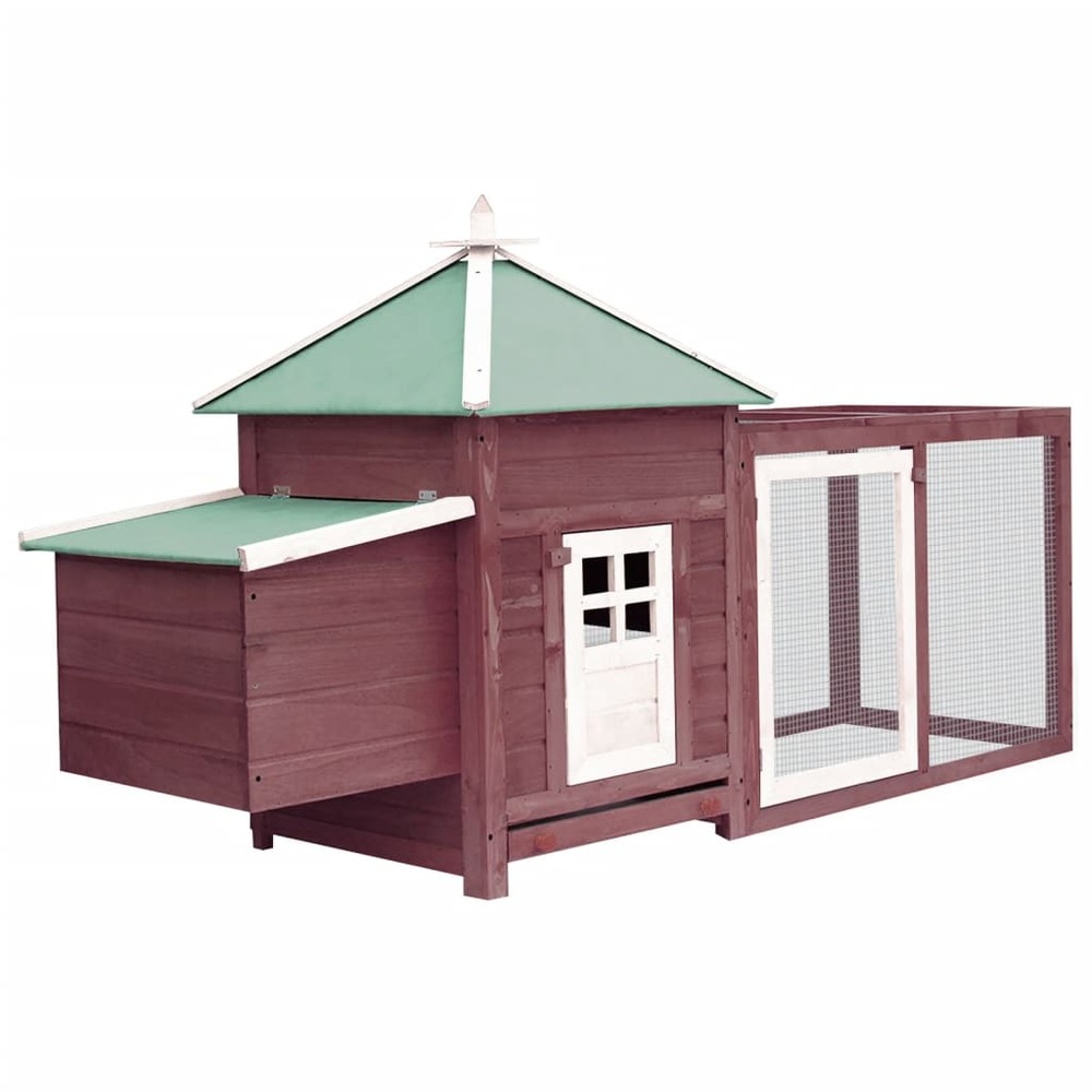 Poulailler avec nichoir 193 x 68 x 104 cm bois de sapin massif moka