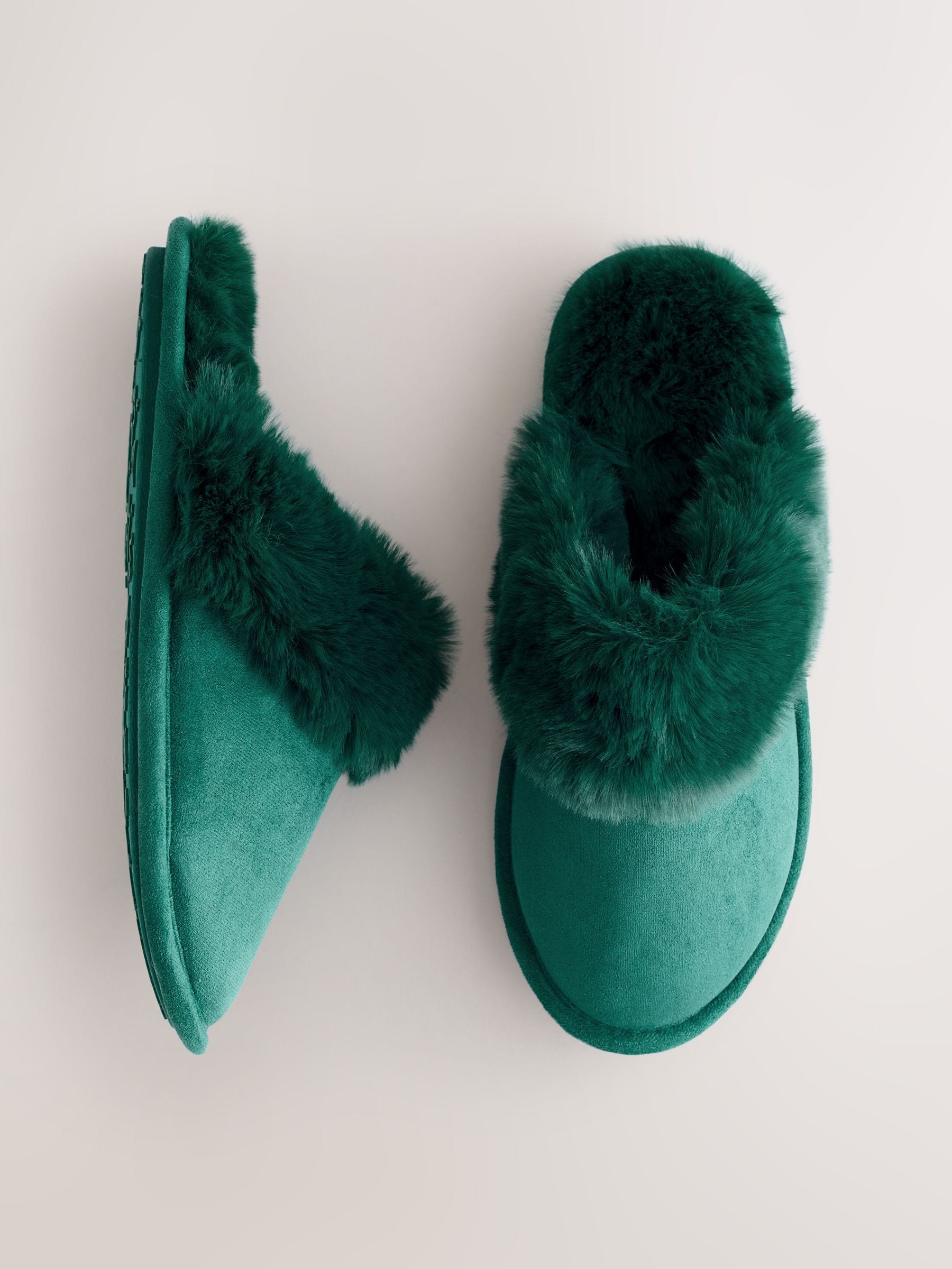 Groen - Faux Fur Suede Mule Slippers
