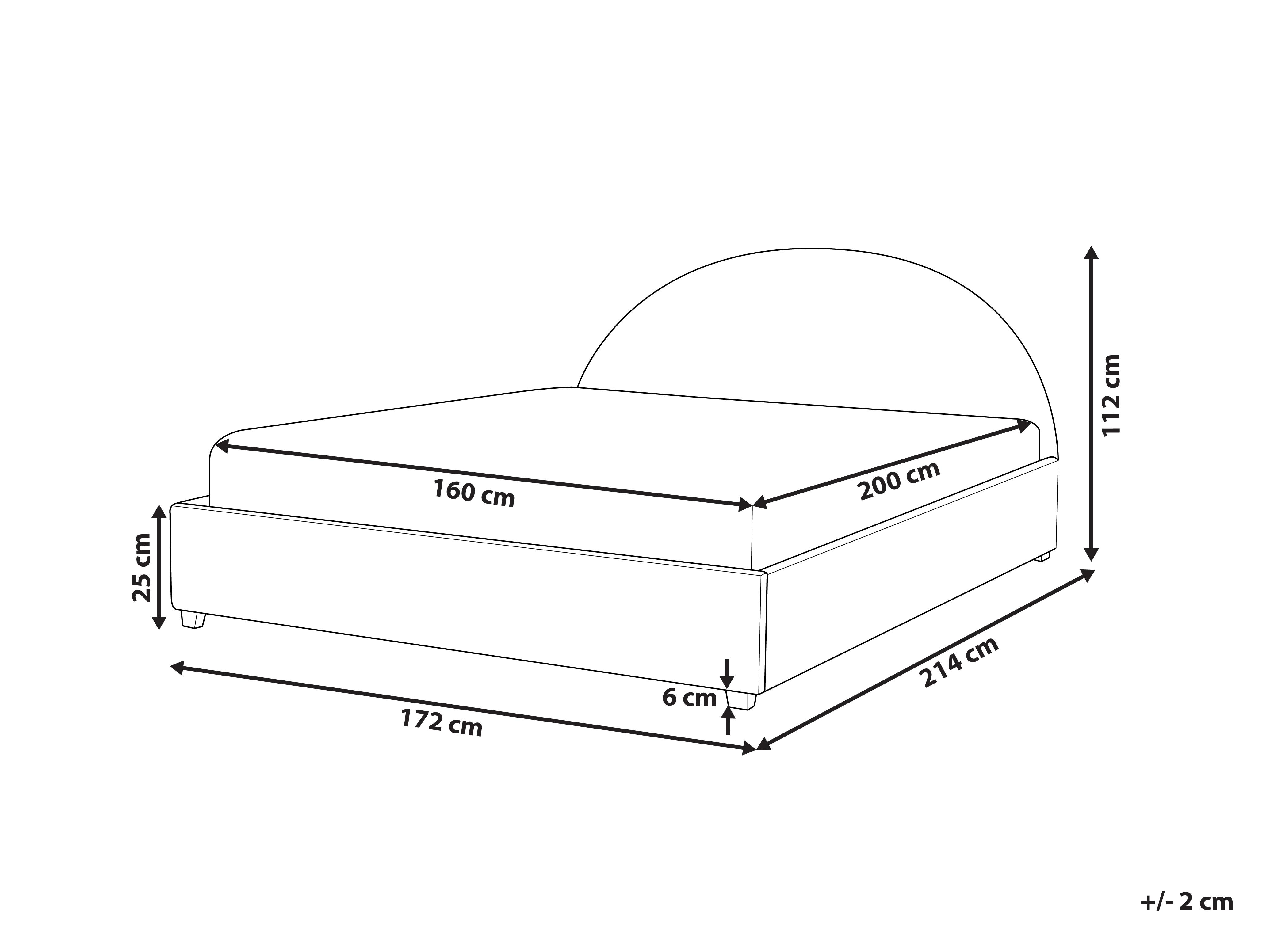 Waterbed Stof VAUCLUSE 160 x 200 cm Gebroken wit
