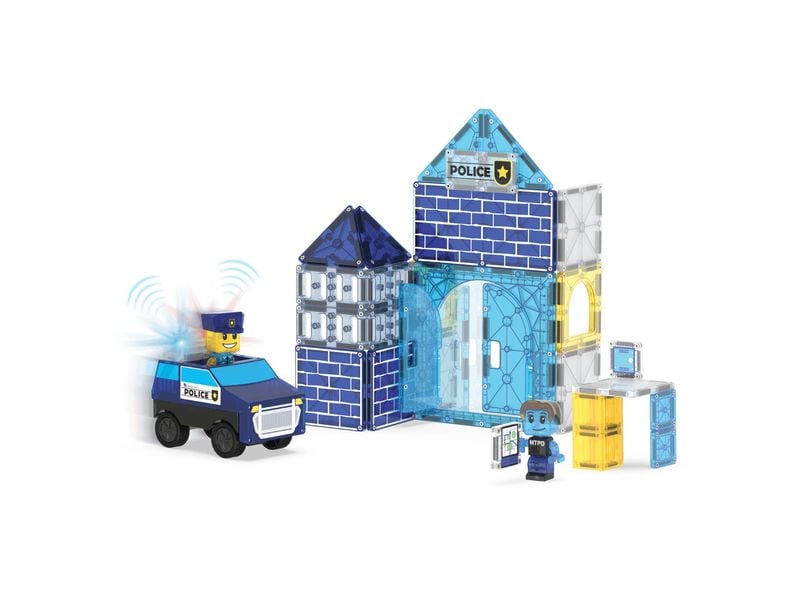 Magna-Tiles Police Station 35 Teile Bau-Set mit 35 magnetischen Teilen