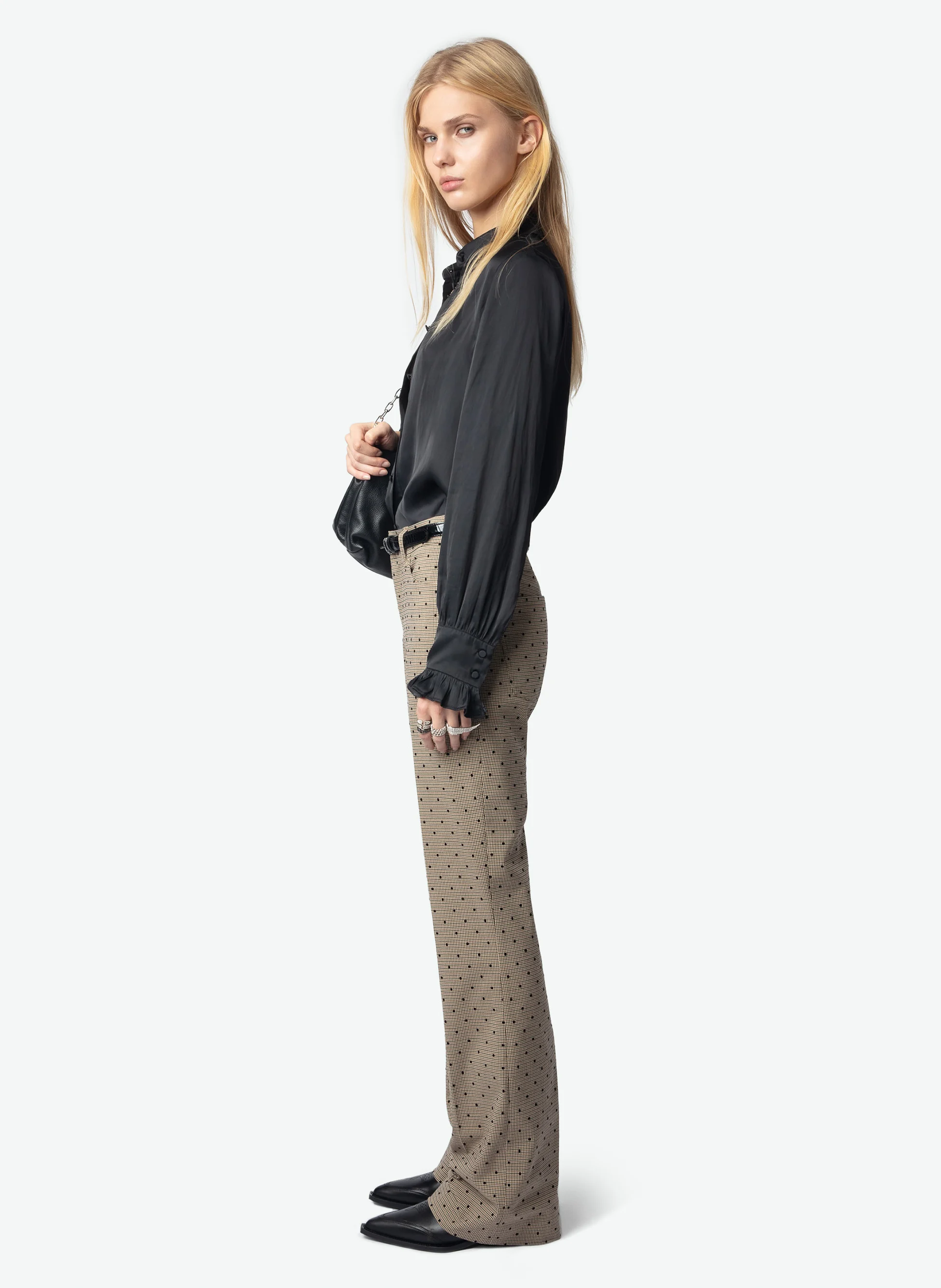 THELY - Chemise droite satinée| Noir