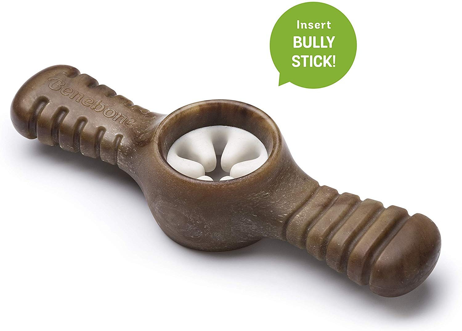 Brinquedo de dentição Benebone Pawplexer Bacon, marrom