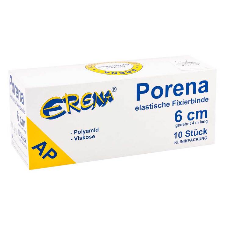 Porena elastische Mullbinde binde 6cm ohne Cello weiß, 10 St