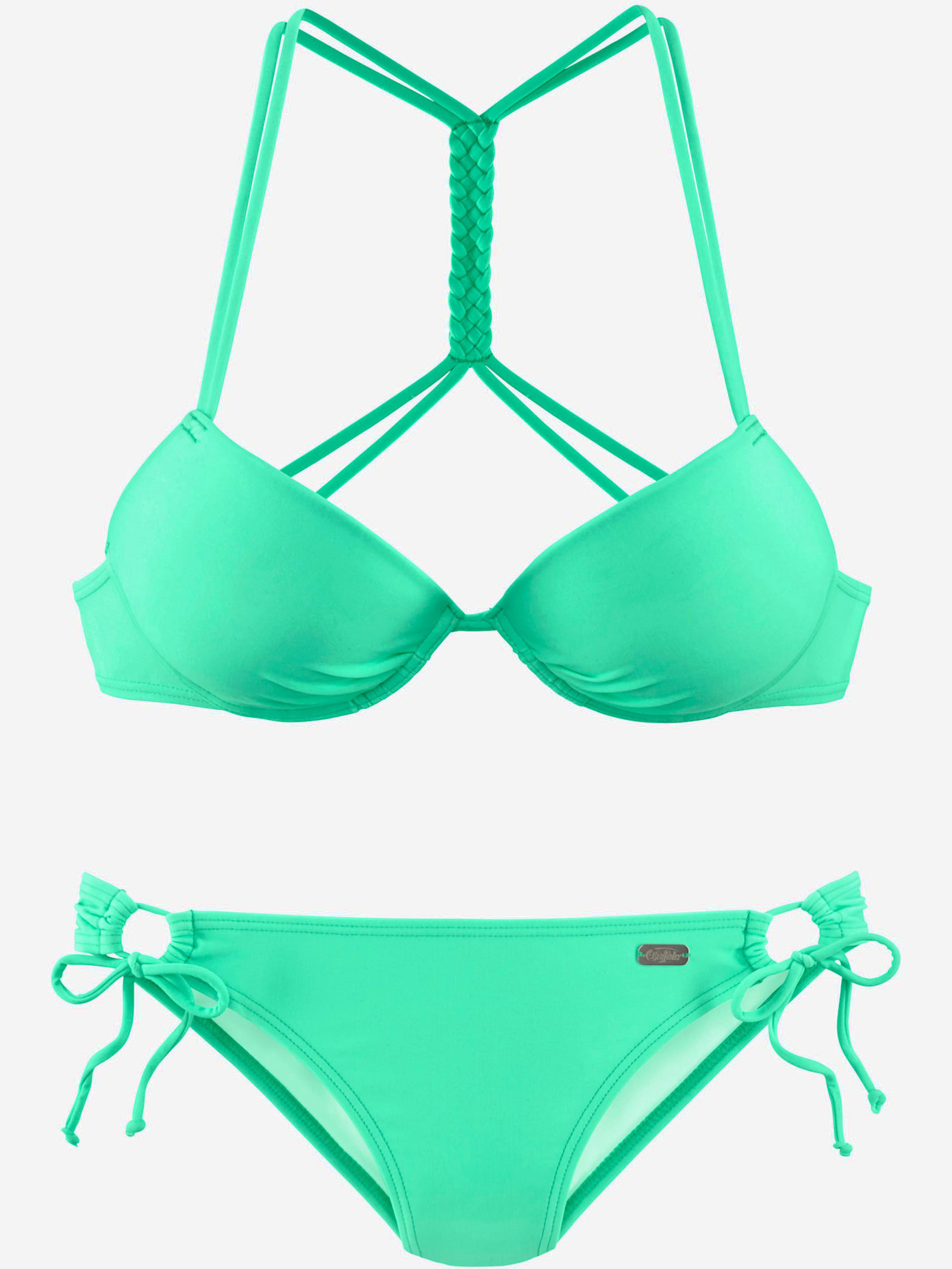 Bikini push-up détails tressés au dos