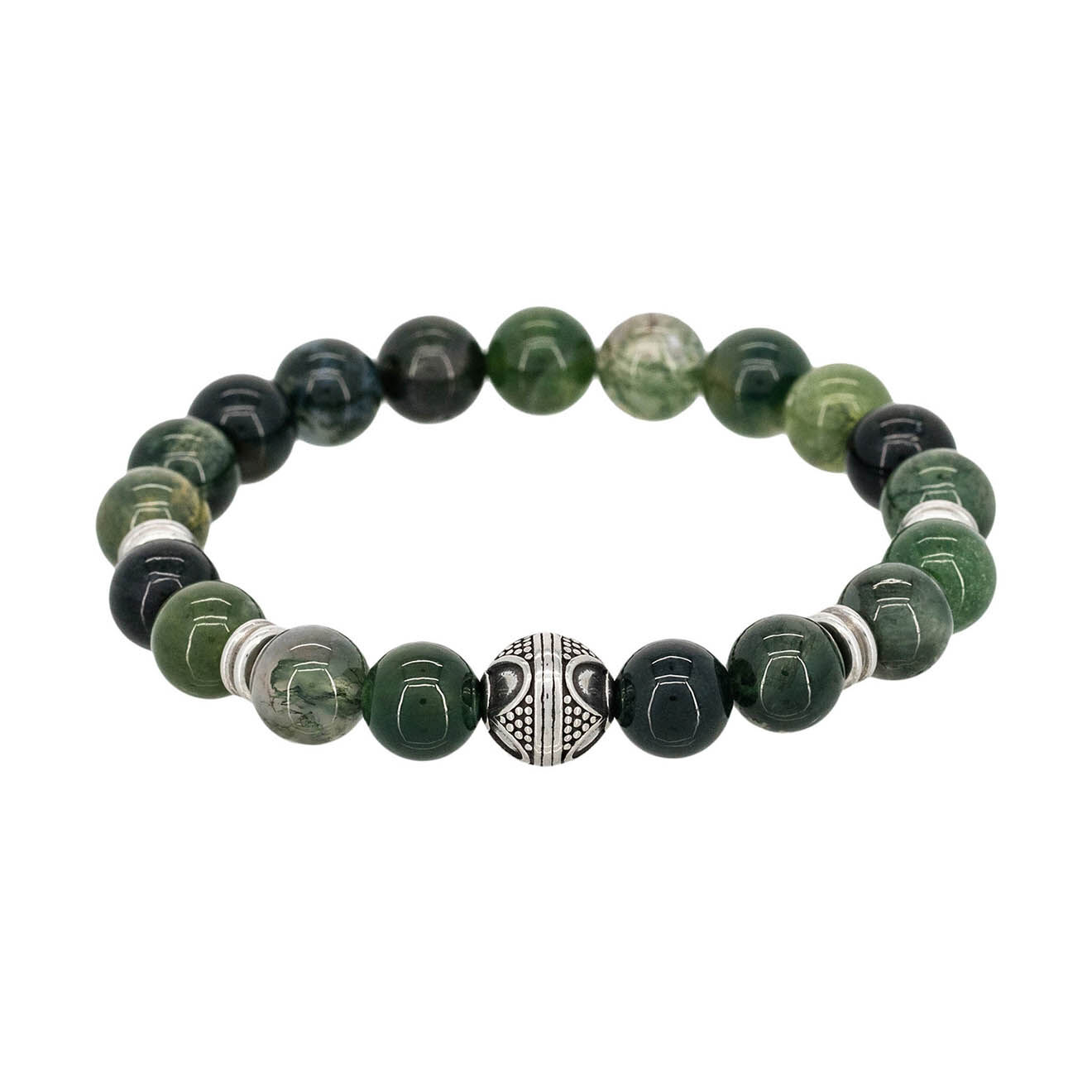 Jacobson Bracelet Cloud en Acier & Pierres vertes