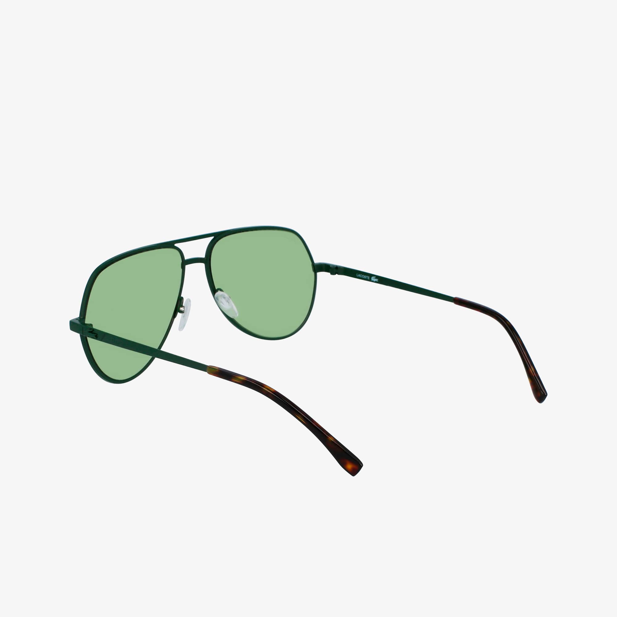 Lunettes de soleil pilote unisexes Signature 101 en métal Lunettes de soleil - Vert - Lacoste - Unisex