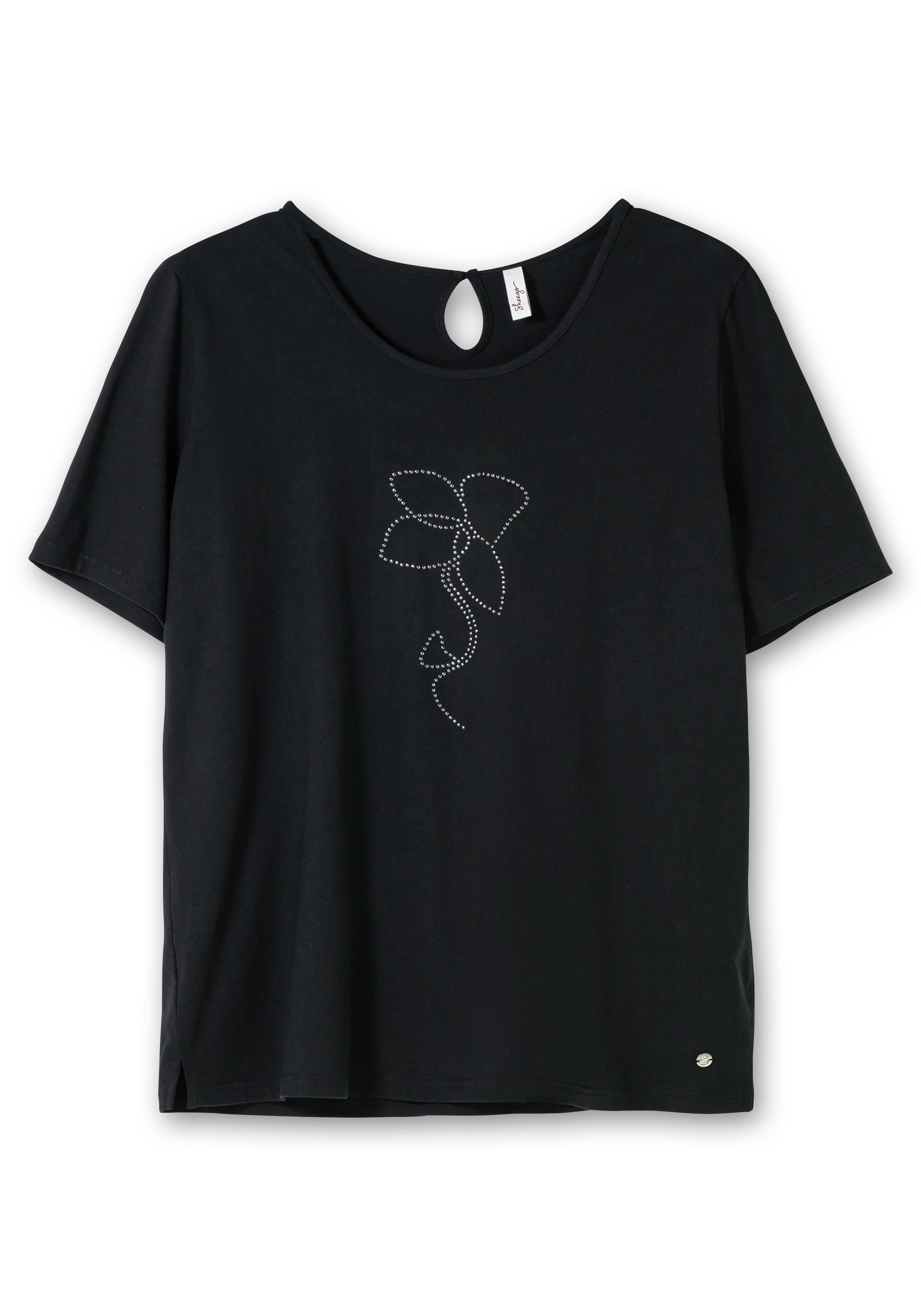 T-Shirt mit Blumen-Applikation