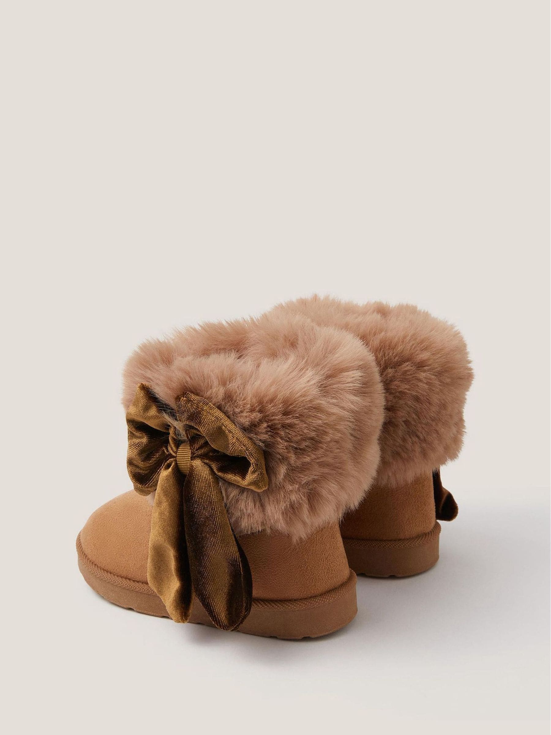 Bruin - Monsoon Baby Bow Faux Fur Boots