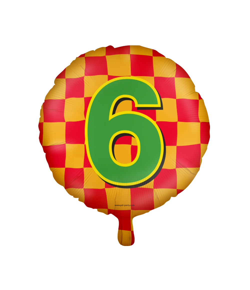 Helium Ballon 6 Jaar Gekleurd Leeg 46cm
