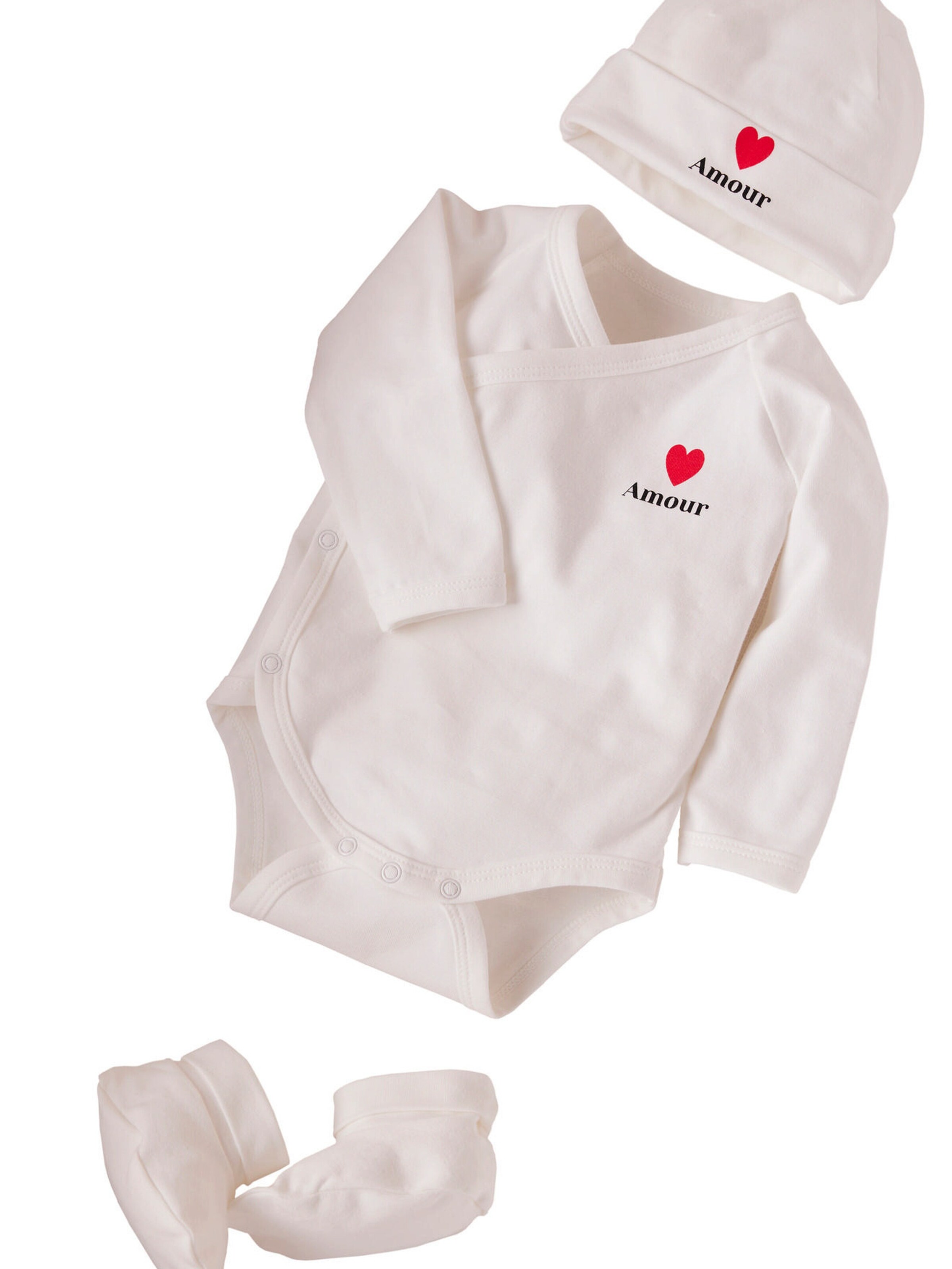 Envie de Fraise Geschenk-Set zur Geburt für Mama & Baby grau gestreift