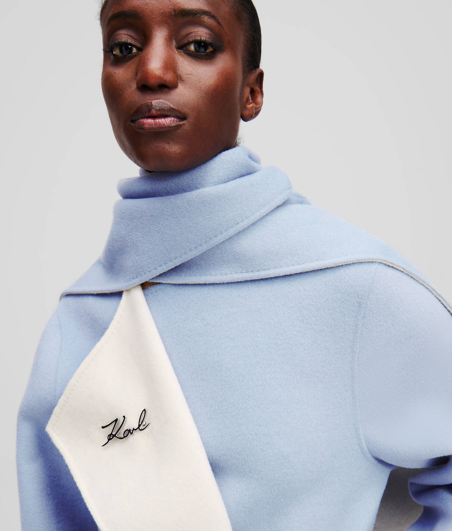 MANTEAU EN LAINE RÉVERSIBLE - Bleu Kentucky-Pristine