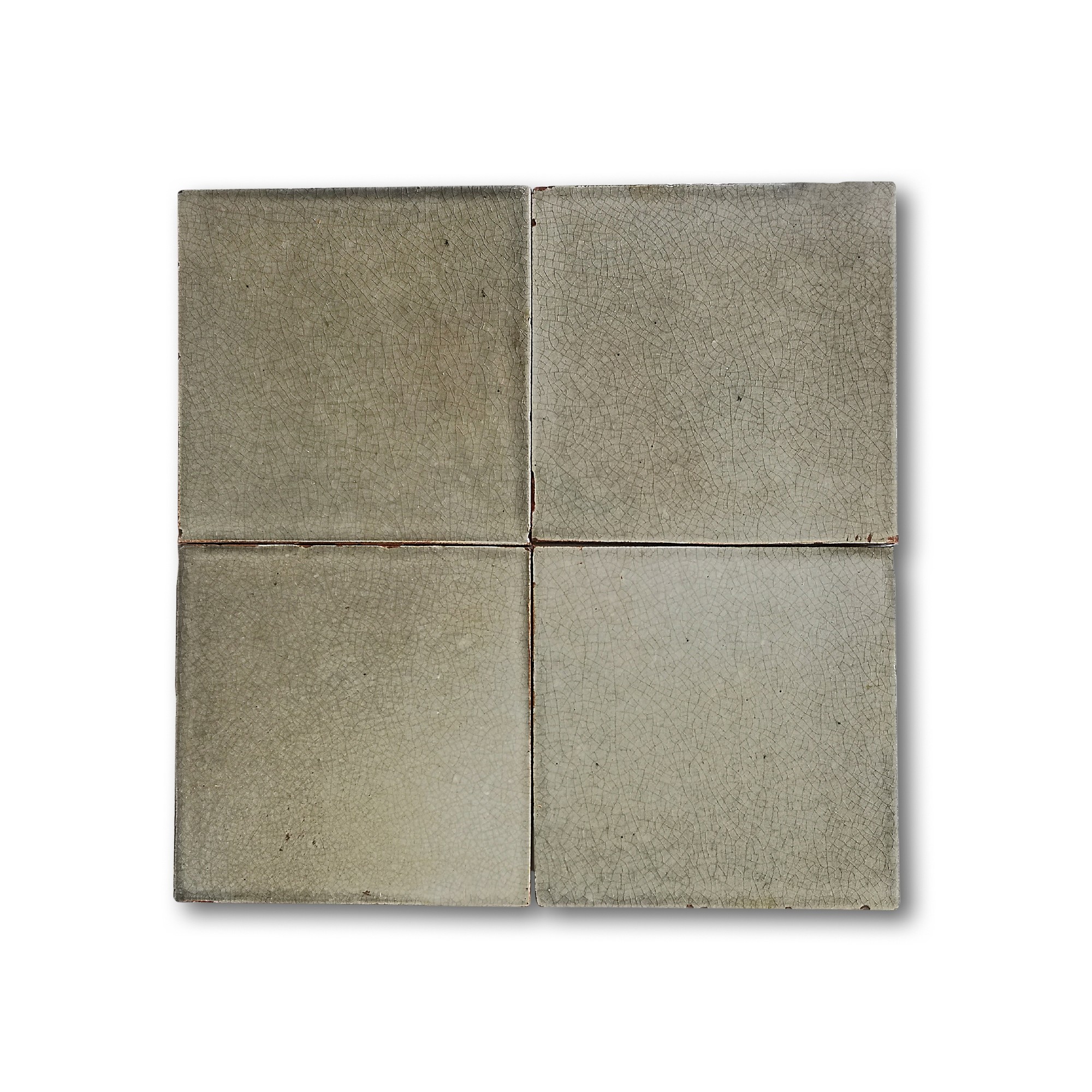 Kachel 'Craquelé' hellgrau, T 10 cm, B 10 cm, H 1 cm von fischer's lagerhaus