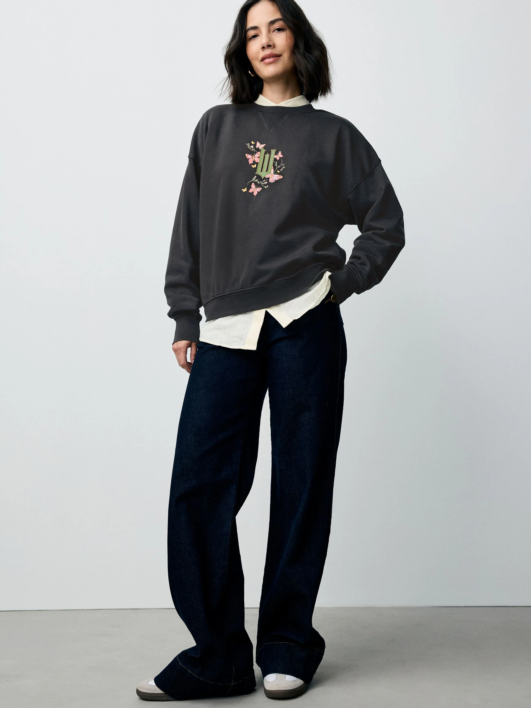 Marineblauw - Official Wicked Licence Graphic Longsleeve Crewneck Sweatshirt