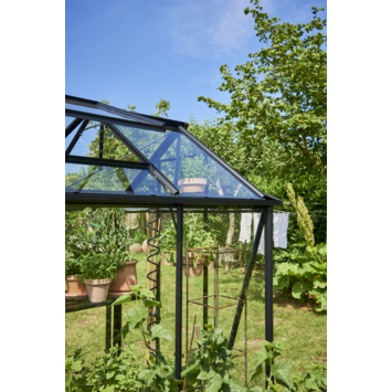 Tuinkas Royal Well Birdlip 48 zwart gecoat met 3mm veiliheidsglas