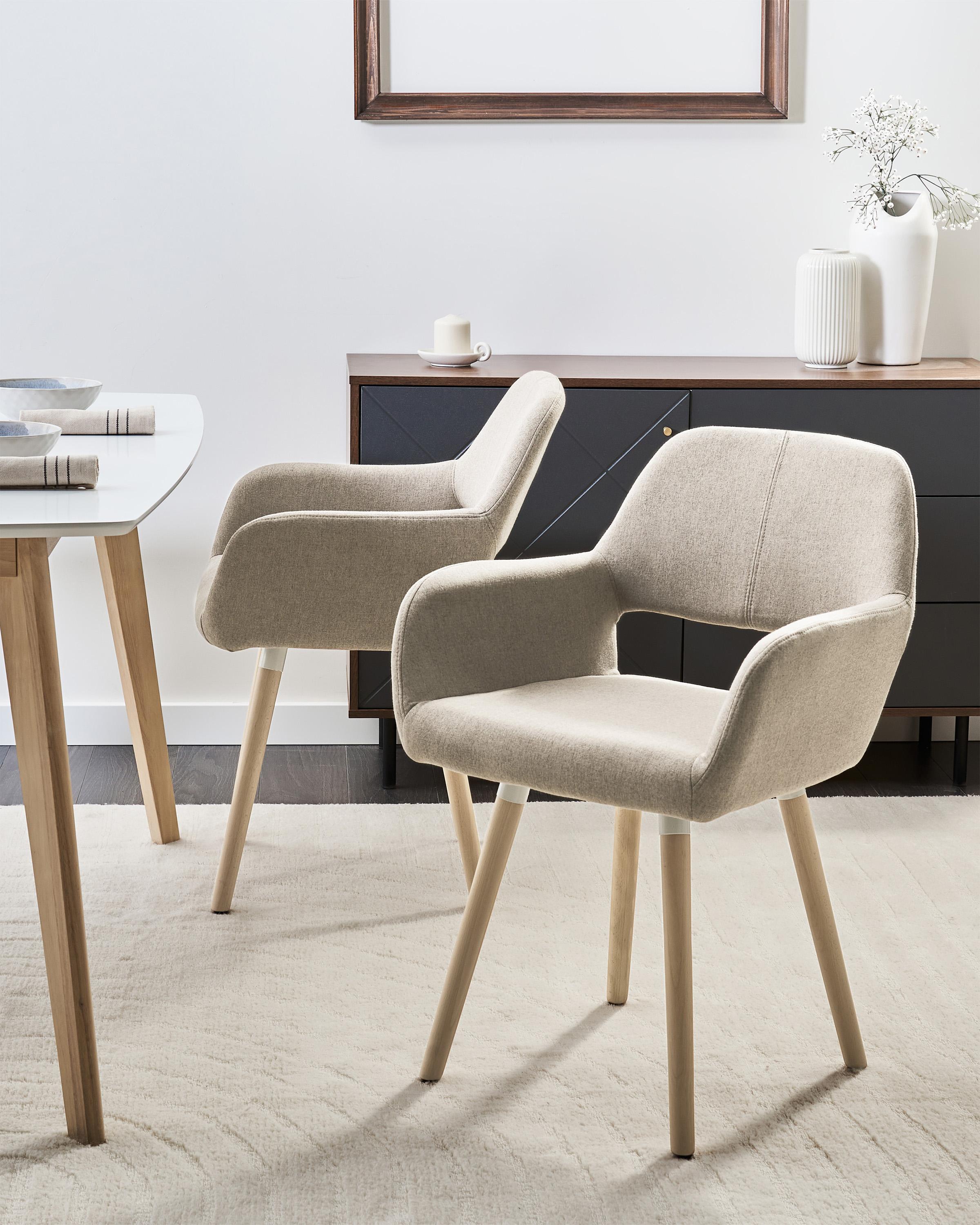 Set van 2 eetkamerstoelen CHICAGO Stof Taupe
