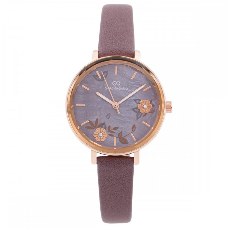 Montre Femme GIORGIO bracelet Cuir Violet
