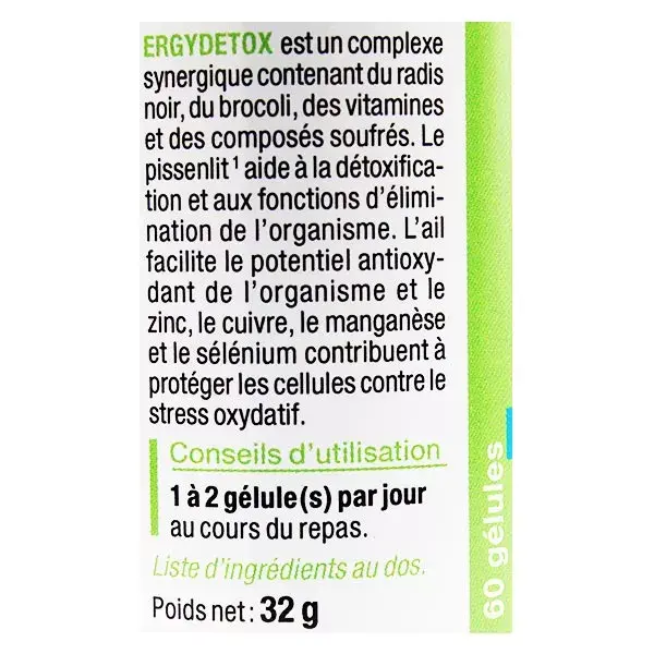 Nutergia Ergydétox 60 gélules
