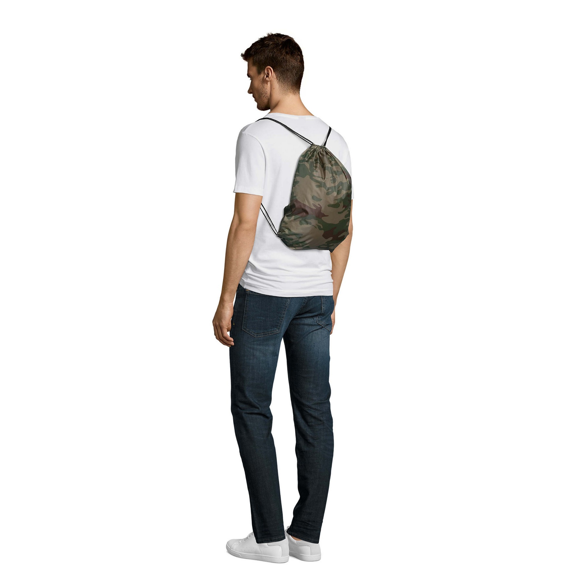 Mochila impermeável/resistente à água com cordão para esportes/academia