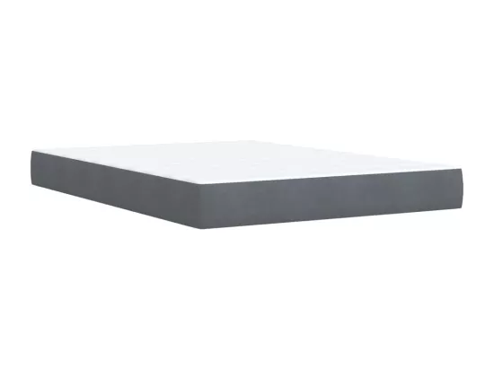 Sommier à lattes de lit et matelas Gris foncé 140x190cm Velours