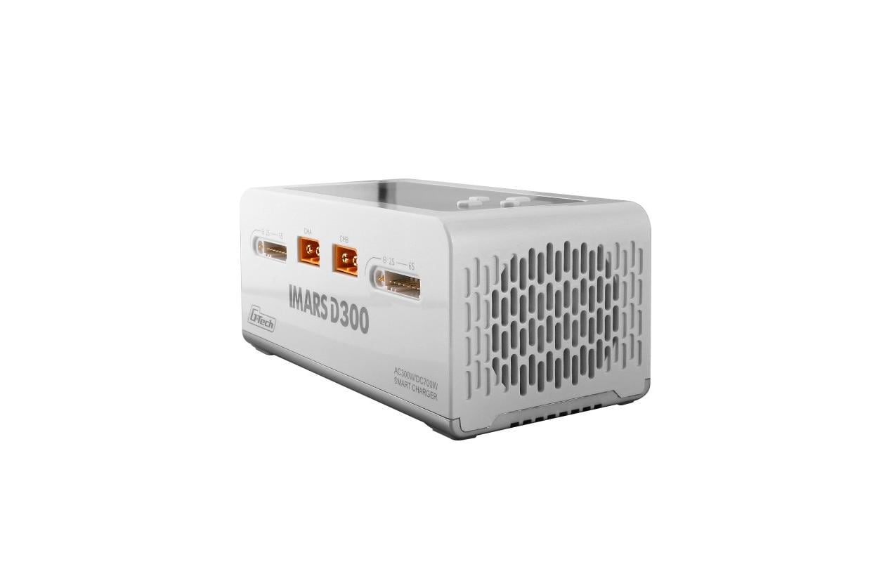 Dual-Ladegerät IMARS D300 AC/DC 1-6S, G-Tech, Weiss<br>Universelles Modellbau-Ladegerät mit zwei Ausgängen für LiPo, LiHV, LiFE und NIMH Akkus