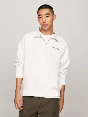 Moletom Hilfiger Monotype com zíper até o peito e modelagem Archive Fit