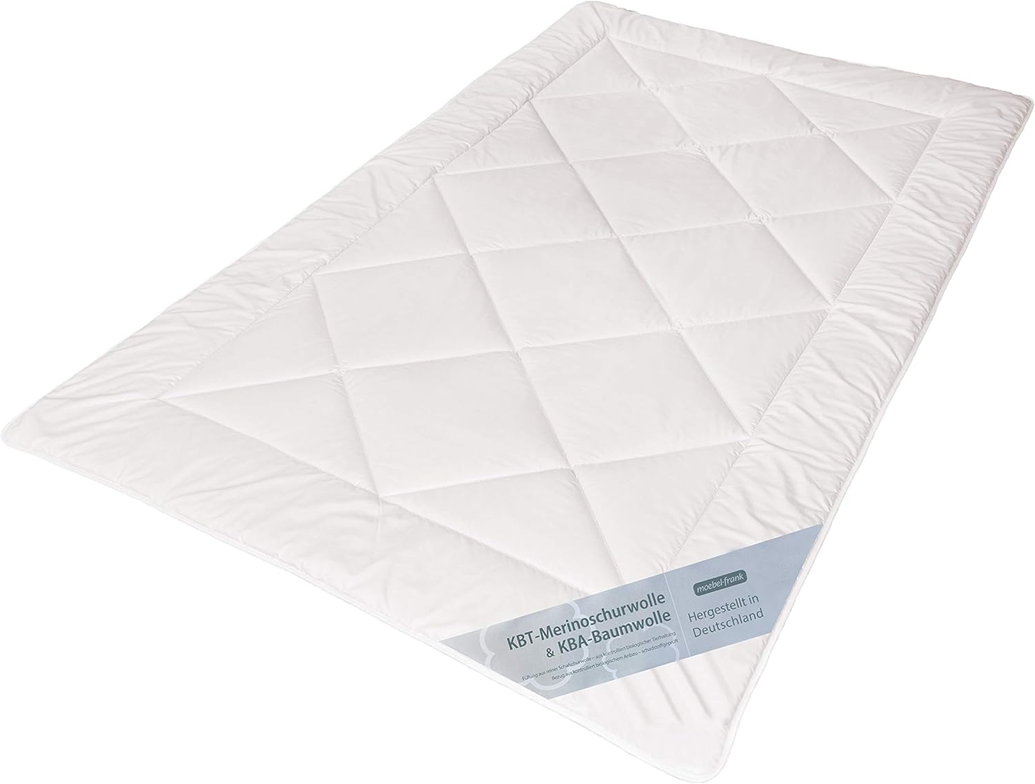 franknatur - Bettdecke Ganzjahr Schurwolle kbT Baumwolle KBA Bio 135x200 Natalia