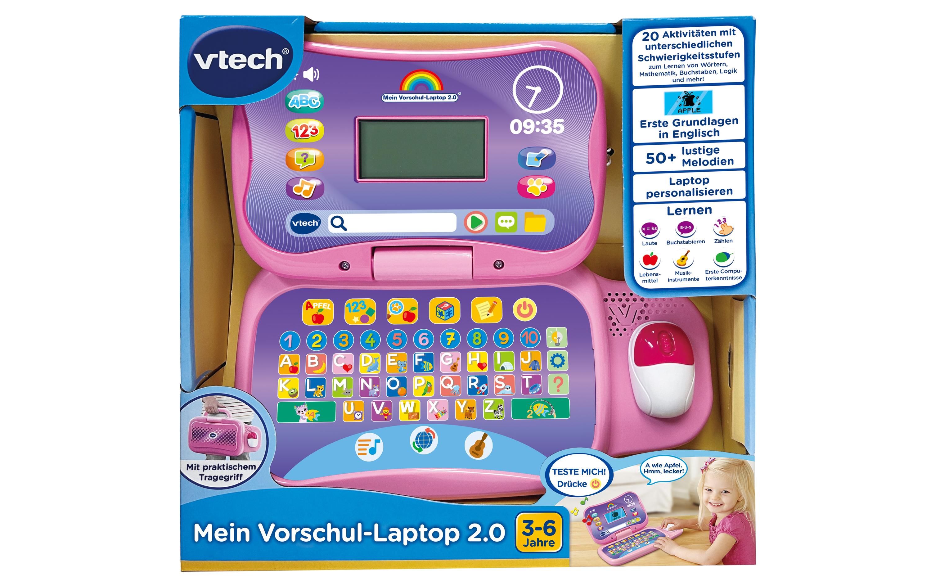 Mein Vorschul-Laptop 2.0 pink -DE-Lerncomputer mit beleuchtetem LCD-Bildschirm