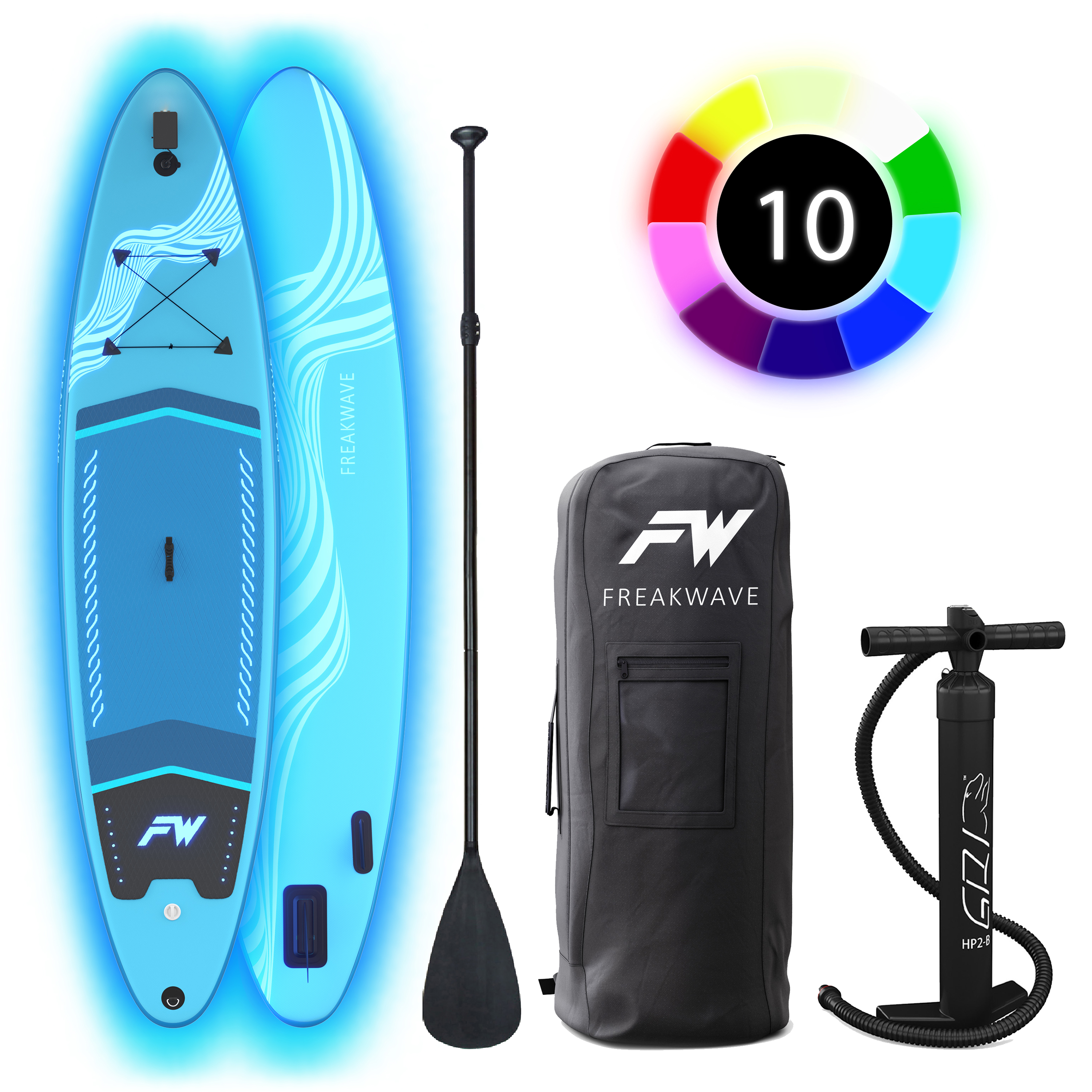 LED Stand up Paddle MAGIC 335 cm blau