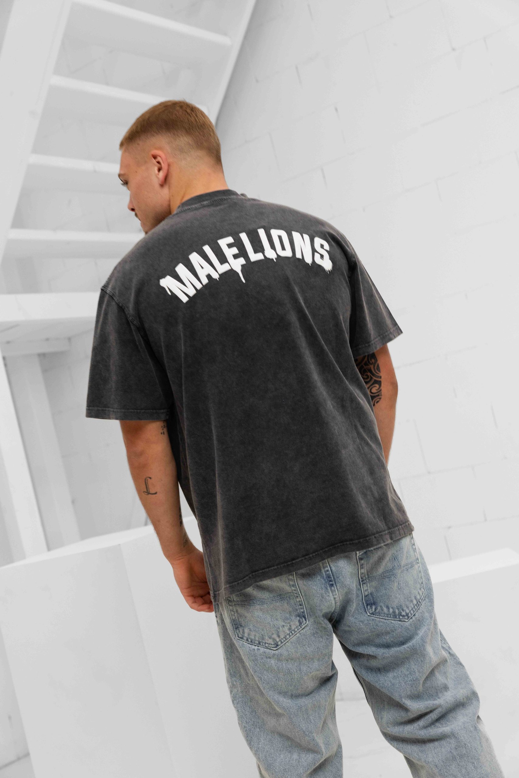Malelions Graffiti T-Shirt Heren Donkergrijs