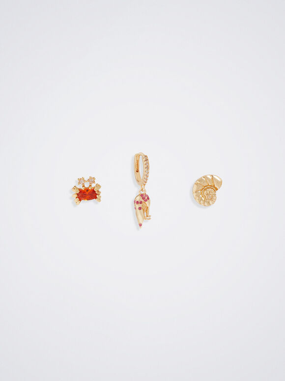 Conjunto de Anéis com Berloques e Zircônias - Multicor