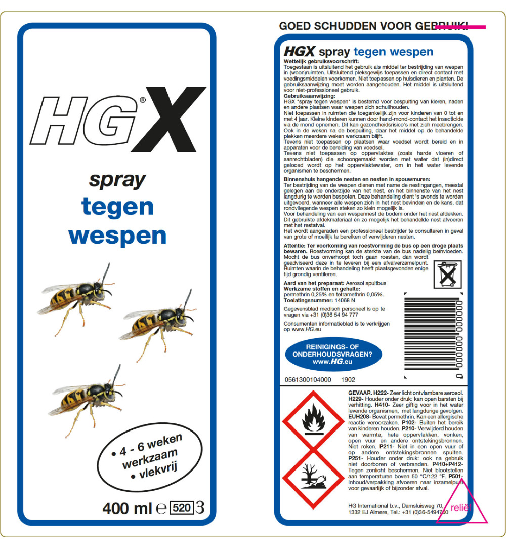 HG X Tegen Wespen (400 ml)