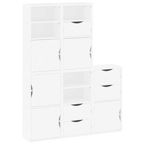 vidaXL Móveis de Apoio 5 Peças Odda Pinho de Madeira Maciça Branco - 2352496153
