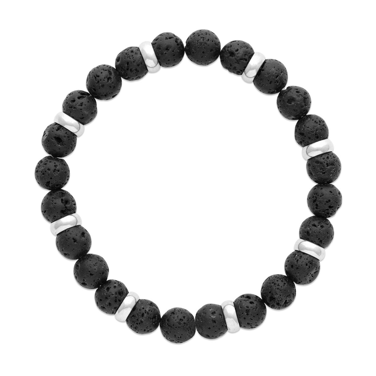 Bracelet homme Brillaxis Pierre de Lave