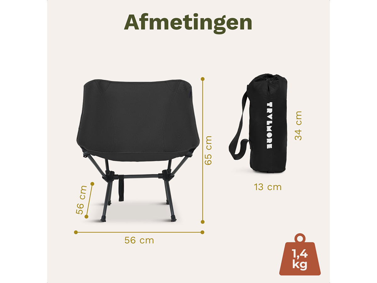 TRVLMORE Compact campingstoel - Black