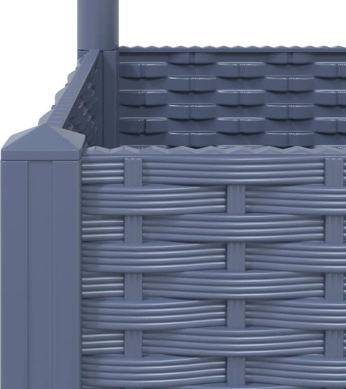 VidaXL - Plantenbak - Blauwgrijs - Polypropyleen - Met Latwerk