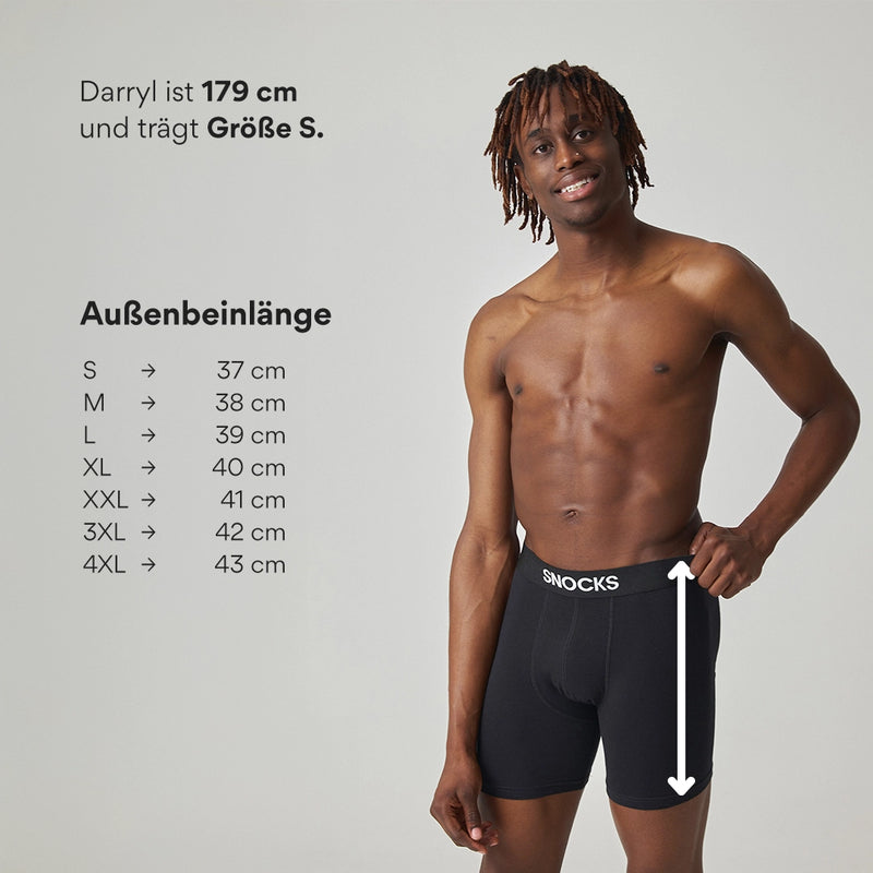 Lange Premium Boxershorts Schwarz