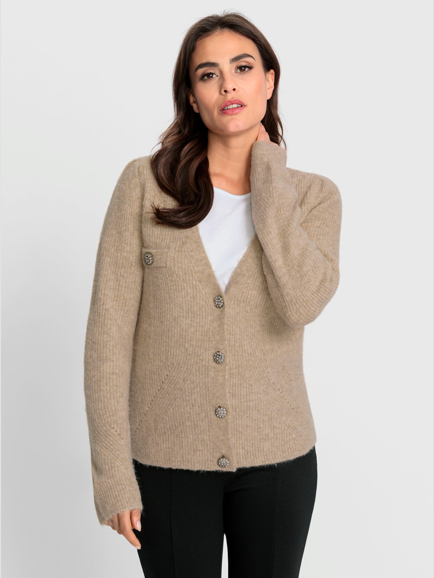Veste en tricot fil chiné doux