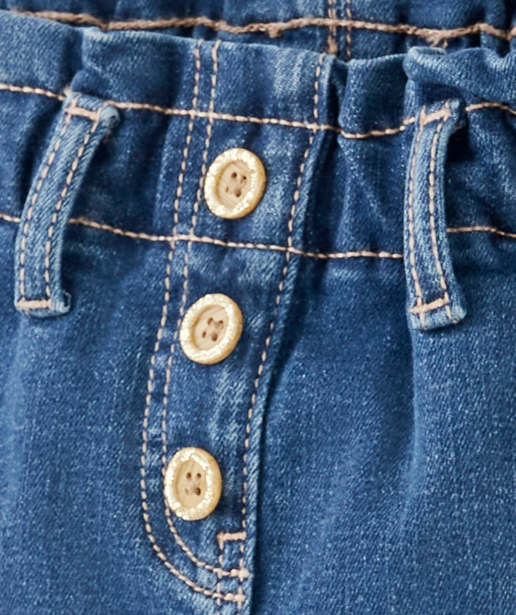 JUPE FILLE EN JEAN LOW IMPACT AVEC BOUTONS PAILLETÉS