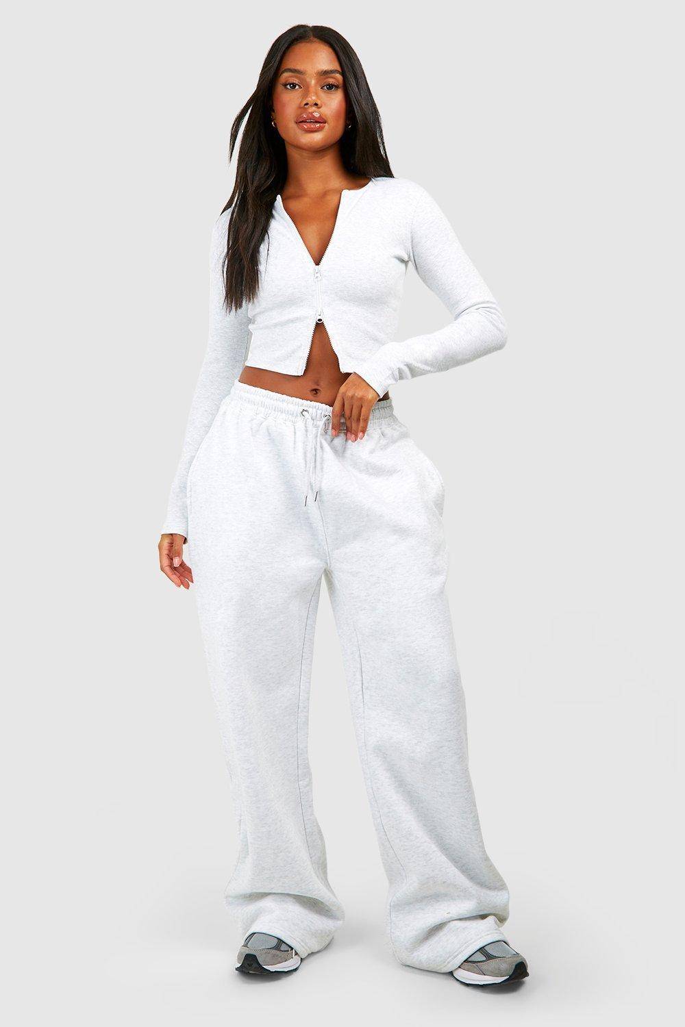 boohoo Top côtelé à manches longues et jogging droit