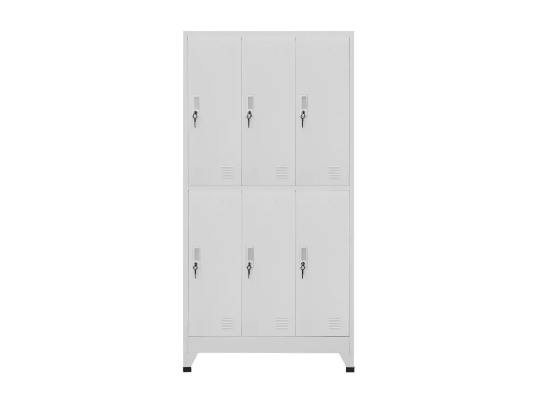 Armoire à casier avec 6 compartiments Acier 90x45x180 cm Gris