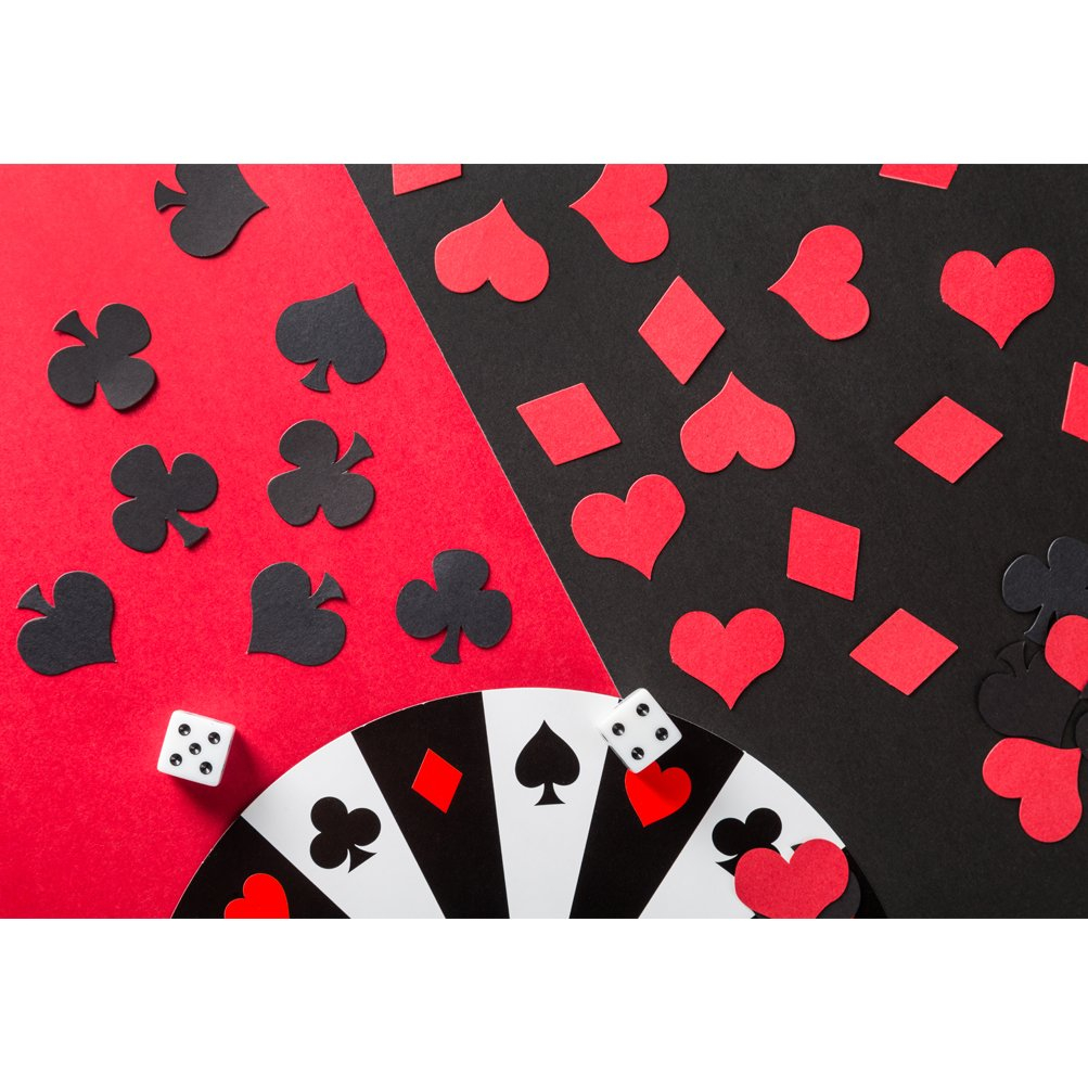 (26g) Casino Konfetti Motto Party Dekoration Streukonfetti Tischdeko - Rot / Schwarz