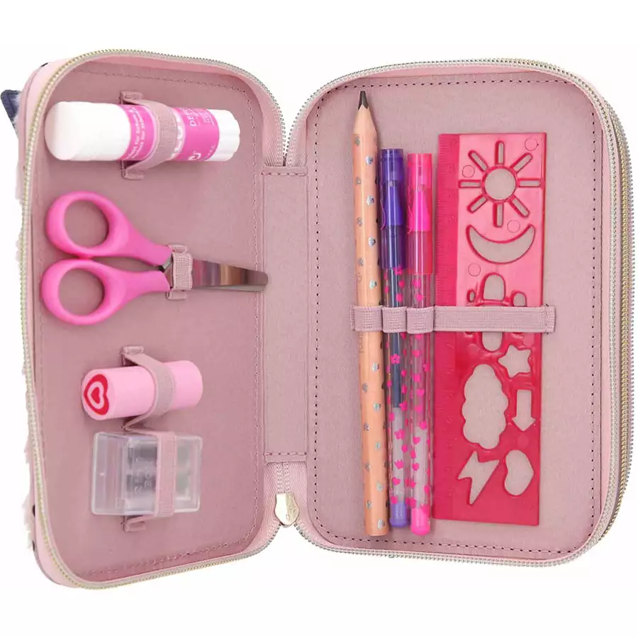 Depesche Federtasche Katze Fell Princess Mimi 19 x 12 cm rosa